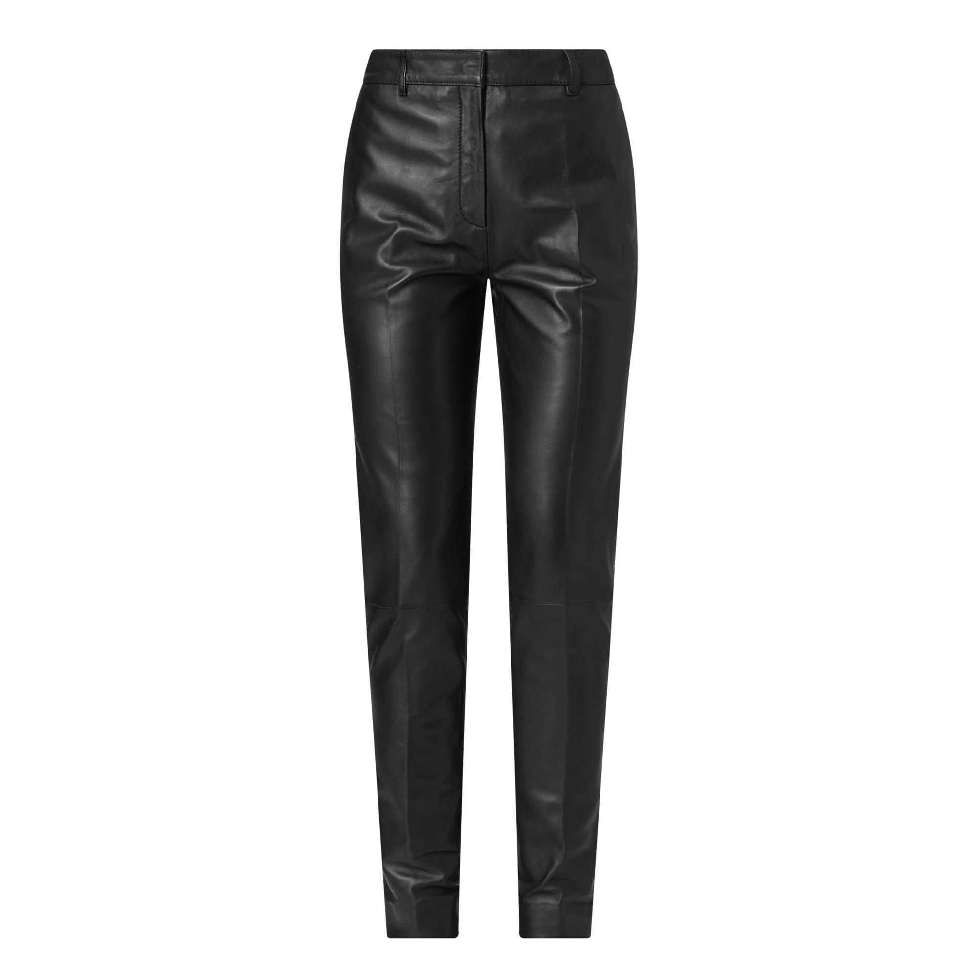 Drain Pipe Leather Trousers